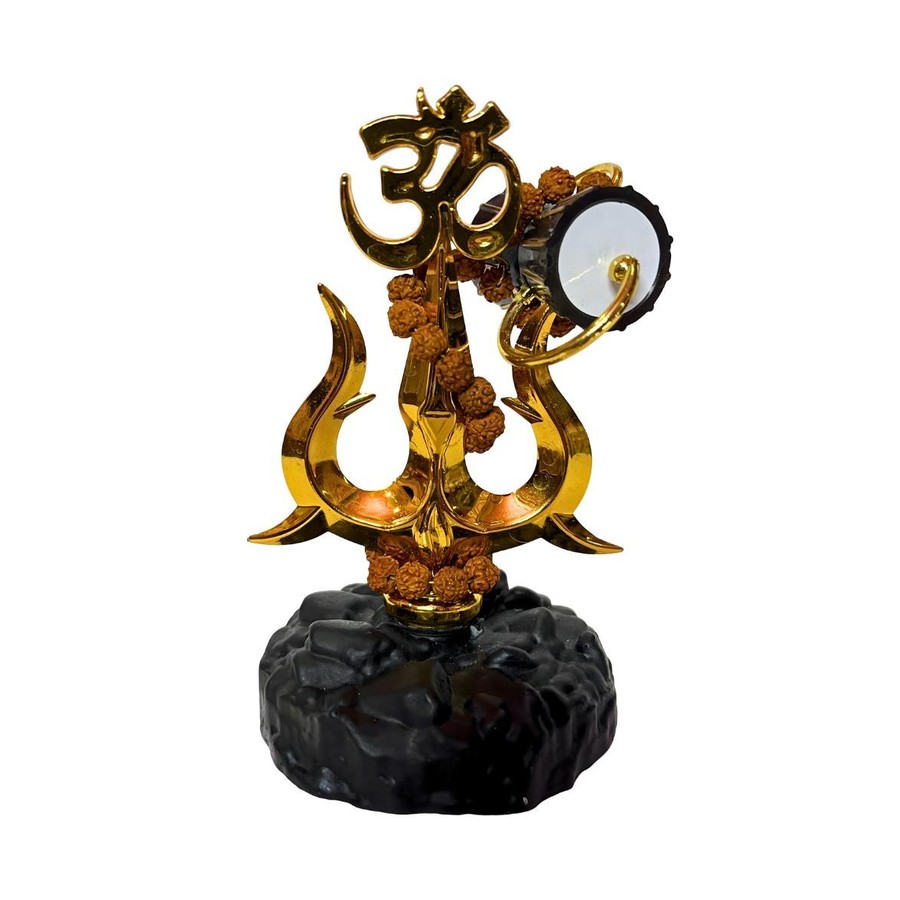 Trishul with Om, Damru & Rudraksha