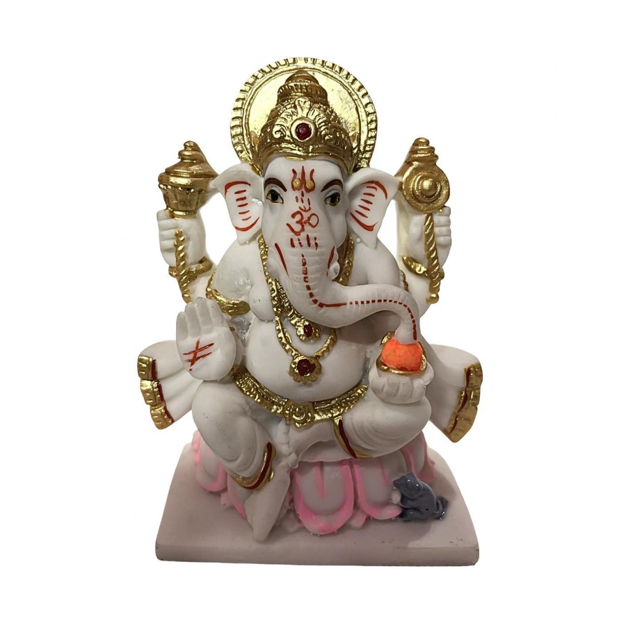 Lord Ganesha Idol on Lotus